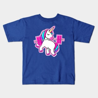 Barbell Unicorn, gym girl, fitness girl Kids T-Shirt